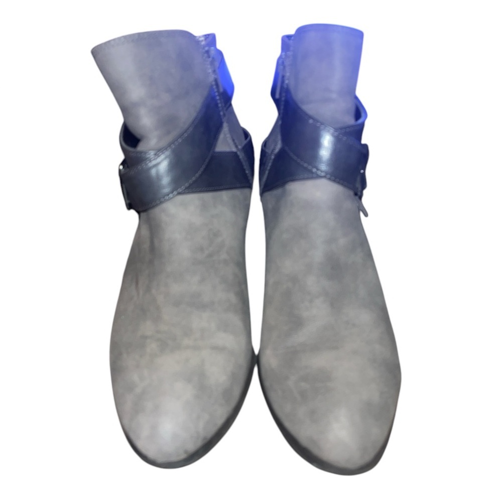 Gray Ankle Boots with darker gray Straps - Picture 2 of 7